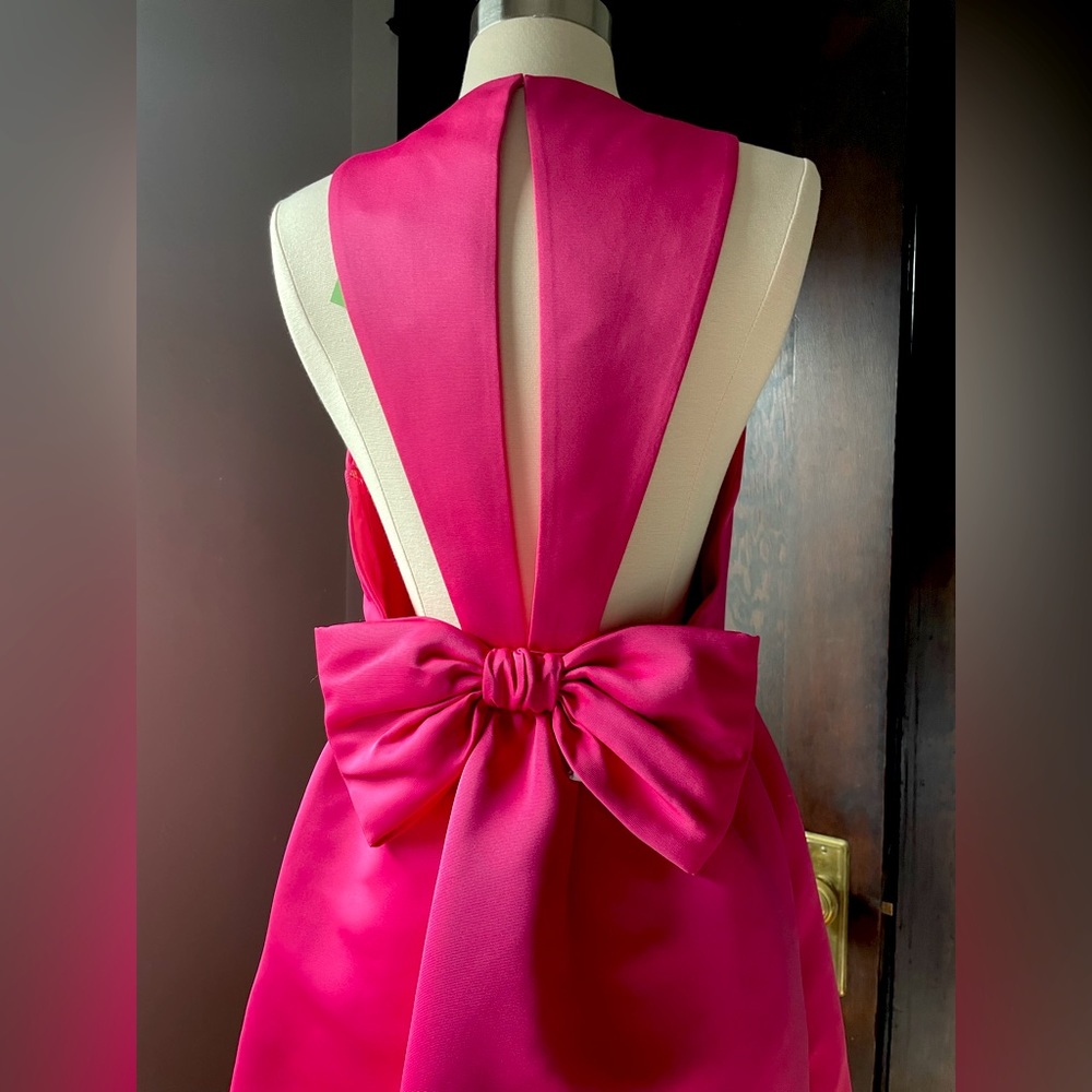 Kate Spade hot pink faille bow cocktail mini dress NWT size 6